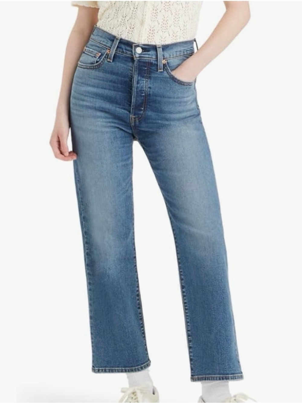 Levi’s Ribcage Straight Ankle Jeans W31 L27 Medium Indigo